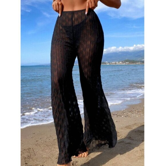 See Through Cover Up Bell Bottom Pant - Picture 3 of 3